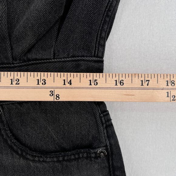 PISTOLA Nina Dress Womens Medium Washed Black Denim Long Sleeve Mini Short NEW - Picture 15 of 16